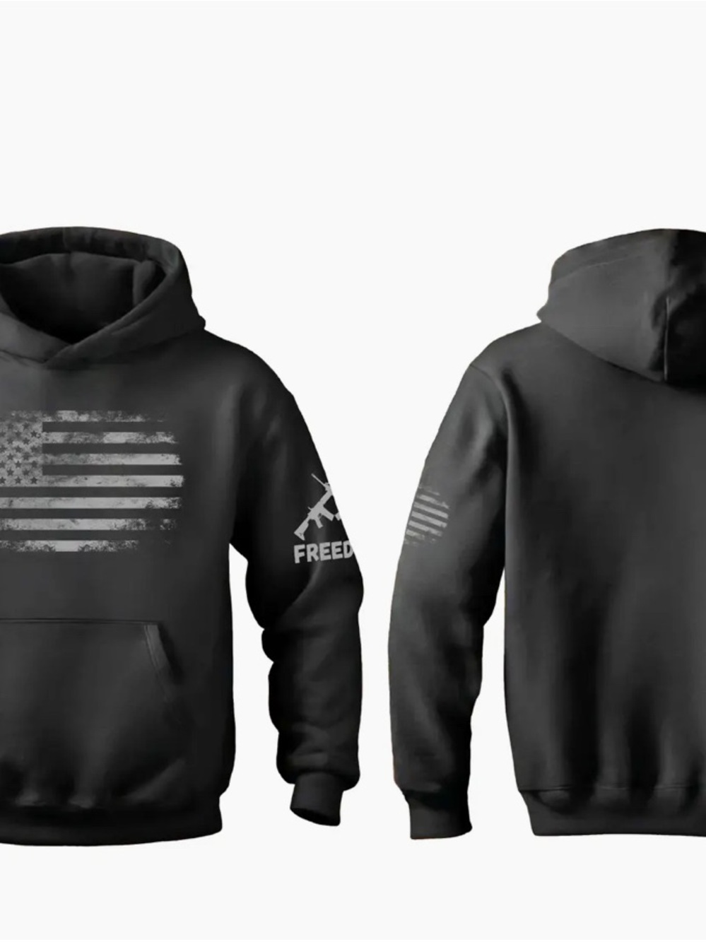 Men's Black Freedom Flag Hoodie Sweatshirt